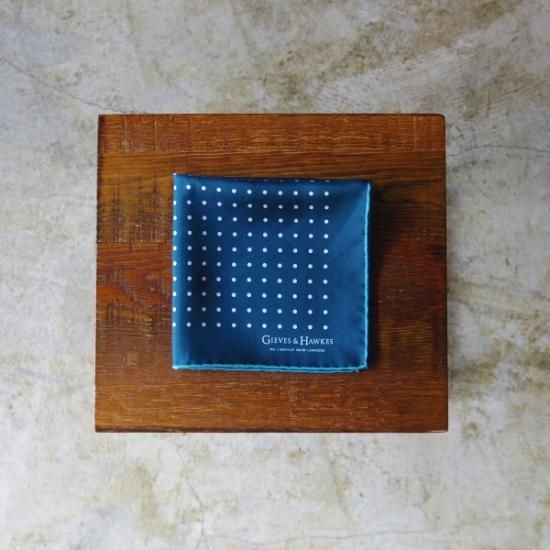 未使用★(英)GIEVES & HAWKES【★チーフ/ポケットチーフ】シルク/メンズ/ギーブス&ホークス★b226