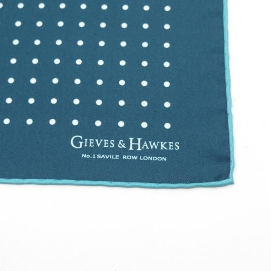 未使用★(英)GIEVES & HAWKES【★チーフ/ポケットチーフ】シルク/メンズ/ギーブス&ホークス★b226