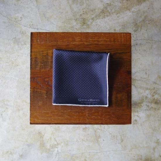 未使用★(英)GIEVES & HAWKES【★チーフ/ポケットチーフ】シルク/メンズ/ギーブス&ホークス★b228