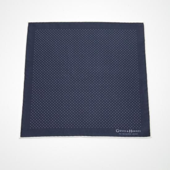 未使用★(英)GIEVES & HAWKES【★チーフ/ポケットチーフ】シルク/メンズ/ギーブス&ホークス★b228