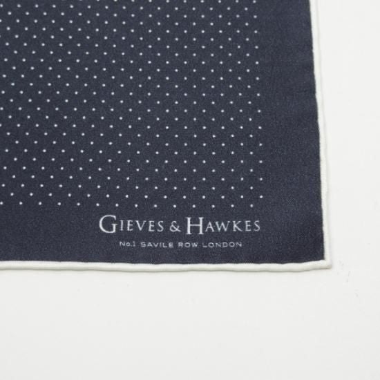 未使用★(英)GIEVES & HAWKES【★チーフ/ポケットチーフ】シルク/メンズ/ギーブス&ホークス★b228