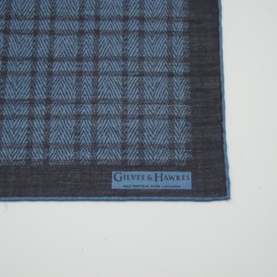 未使用★(英)GIEVES & HAWKES【★チーフ/ポケットチーフ】麻/メンズ/ギーブス&ホークス★b230