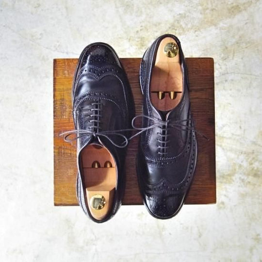 極上★(米)アレンエドモンズ 7.5E【★フルブローグ/McAllister】カーフ/黒/メンズ/ALLEN EDMONDS★b233