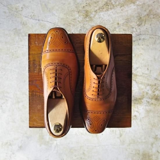 美品★クロケット&ジョーンズ 6E 【★ビームス別注/BEAMS】 366ラスト/チェアマン/CHAIRMAN/セミブローグ/Crockett&Jones★b241