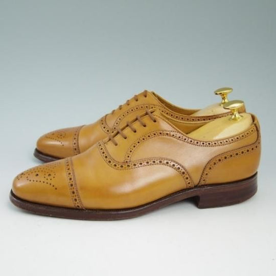 美品★クロケット&ジョーンズ 6E 【★ビームス別注/BEAMS】 366ラスト/チェアマン/CHAIRMAN/セミブローグ/Crockett&Jones★b241