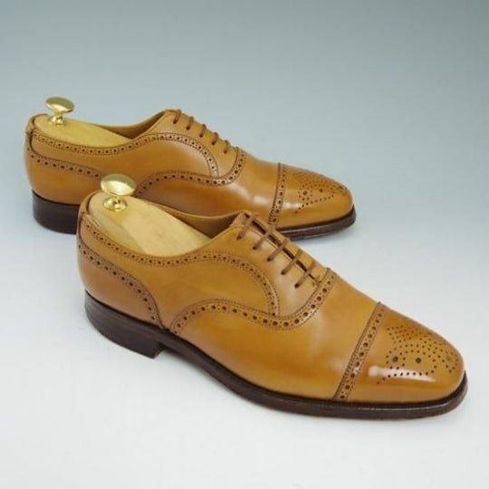 美品★クロケット&ジョーンズ 6E 【★ビームス別注/BEAMS】 366ラスト/チェアマン/CHAIRMAN/セミブローグ/Crockett&Jones★b241