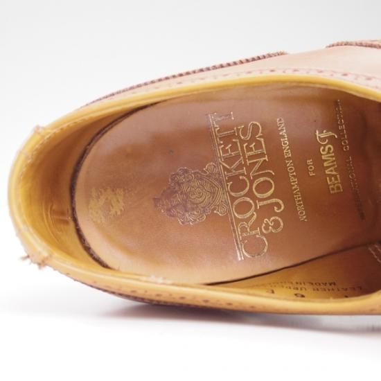 美品★クロケット&ジョーンズ 6E 【★ビームス別注/BEAMS】 366ラスト/チェアマン/CHAIRMAN/セミブローグ/Crockett&Jones★b241