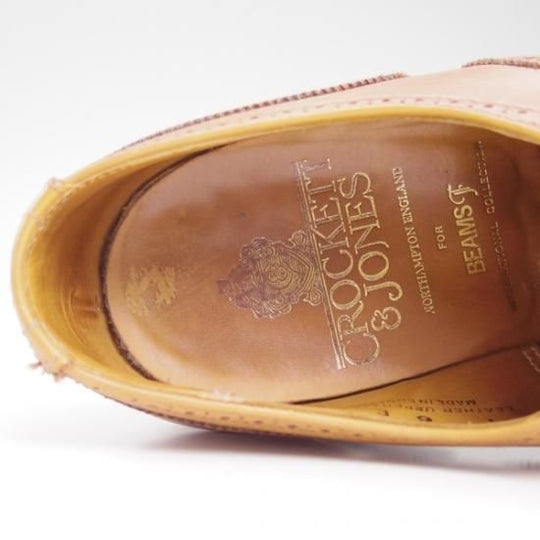 美品★クロケット&ジョーンズ 6E 【★ビームス別注/BEAMS】 366ラスト/チェアマン/CHAIRMAN/セミブローグ/Crockett&Jones★b241