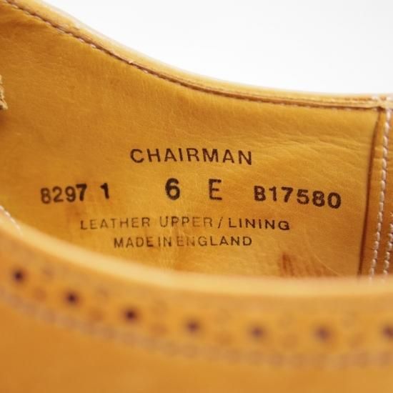 美品★クロケット&ジョーンズ 6E 【★ビームス別注/BEAMS】 366ラスト/チェアマン/CHAIRMAN/セミブローグ/Crockett&Jones★b241