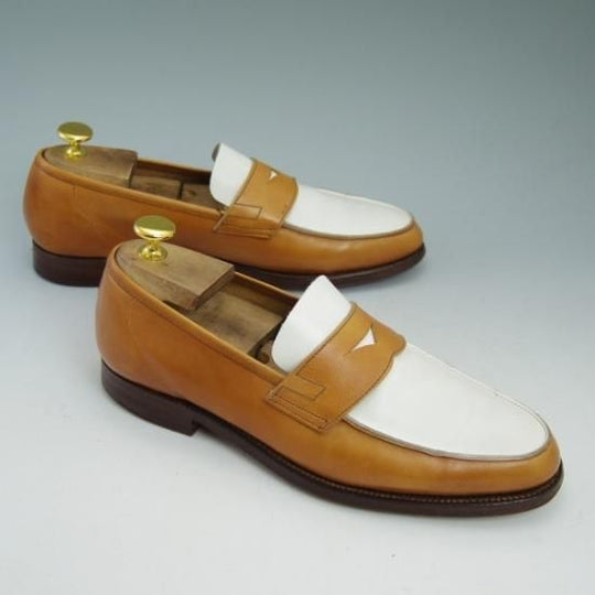 極上★クロケット&ジョーンズ UK7/US7.5D 【★ブルックスブラザーズ別注品】Peal&co/BROOKS BROTHERS/ローファー/Crockett&Jones★b242