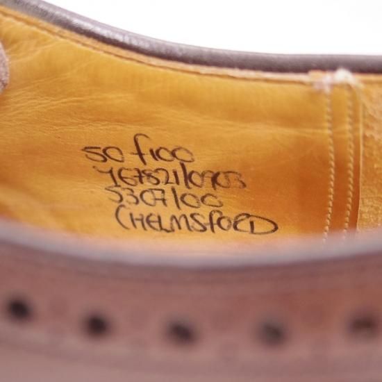 美品★チャーチ 50F【★希少!!Chelmsford/チェルムズフォード】100ラスト/4都市ロゴ/セミブローグ/Church's★b264