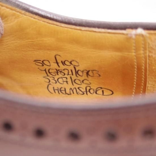 美品★チャーチ 50F【★希少!!Chelmsford/チェルムズフォード】100ラスト/4都市ロゴ/セミブローグ/Church's★b264