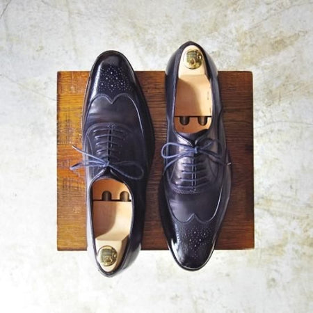 極美品★ジョンロブ製 SIZE 41.5/UK7程度【★超希少!!エルメス別注/HERMES】ミュージアムカーフ/JOHN/ウイングチップ/JOHN LOBB★b266