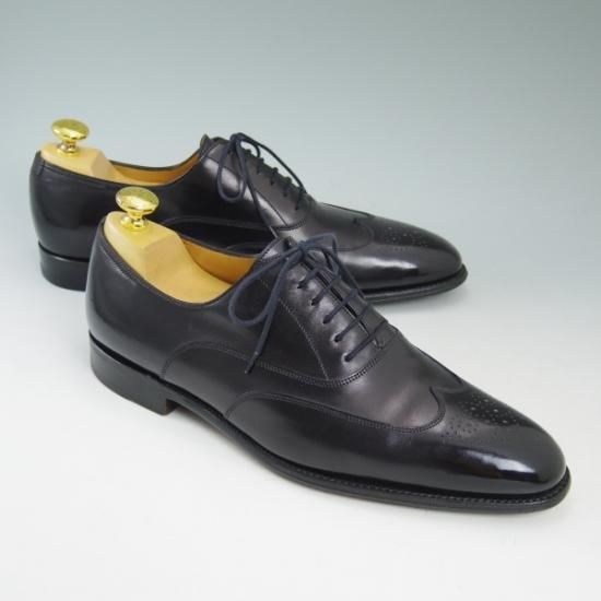 極美品★ジョンロブ製 SIZE 41.5/UK7程度【★超希少!!エルメス別注/HERMES】ミュージアムカーフ/JOHN/ウイングチップ/JOHN LOBB★b266