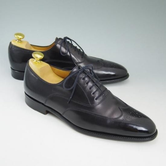 極美品★ジョンロブ製 SIZE 41.5/UK7程度【★超希少!!エルメス別注/HERMES】ミュージアムカーフ/JOHN/ウイングチップ/JOHN LOBB★b266