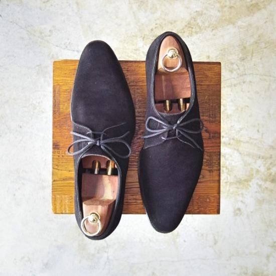 極上★クロケット&ジョーンズ 8D【★定価10万円前後/ハンドグレードライン/BATEMAN】スエード/プレーントゥ/Crockett&Jones★b278
