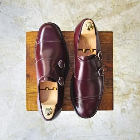 新品★サンダース SIZE 7.5【★コマンドソール/1007R】monk shoe-2 straps/ポリッシュカーフ/ダブルモンク/SANDERS★b281