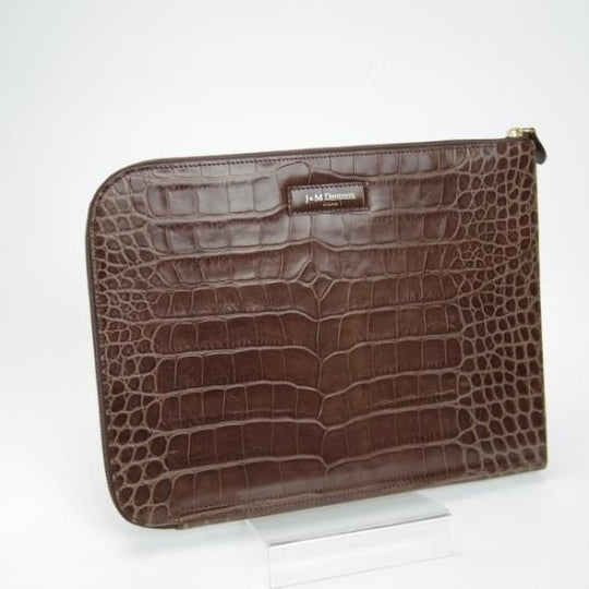 美品★J&Mデヴィッドソン【★英国製】クラッチバッグ/クロコ型押し/ユニセックス/メンズ&レディース クラッチ バッグ/J&M Davidson★N4866