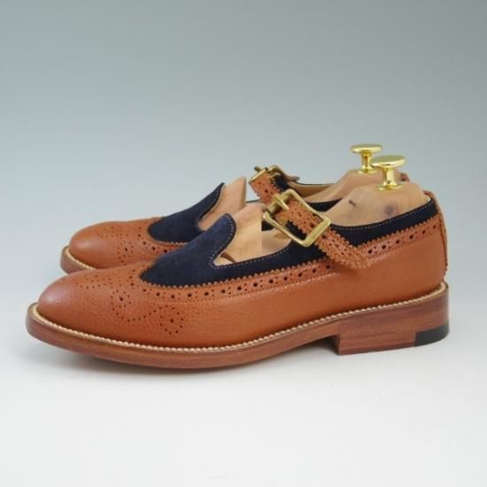 極美品★ユケテン(レディース) US4.5【★カーフ×スエード コンビ仕様】バックル付き スリッポン/YUKETEN★b299