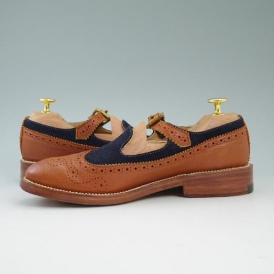 極美品★ユケテン(レディース) US4.5【★カーフ×スエード コンビ仕様】バックル付き スリッポン/YUKETEN★b299