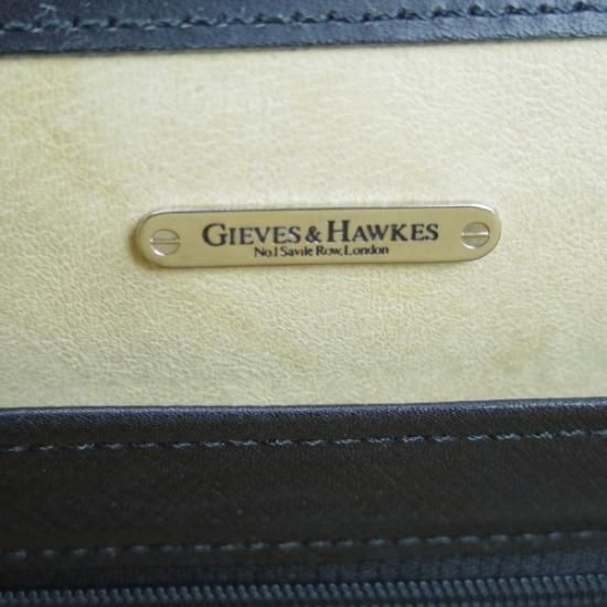 極上★(英)GIEVES & HAWKES/ギーブス&ホークス【★鞄】ダレスバッグ/レザー 黒/メンズ ビジネス バッグ★N4872
