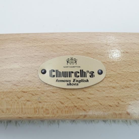 ほぼ未使用★チャーチ【★希少!!旧CHURCH'S時代の馬毛ブラシ】プラダ買収前/シューケア ホースヘア ブラシ/靴磨き/Church's★b335