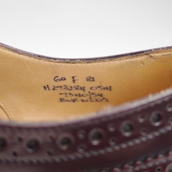 極美品★チャーチ 60F【★バーウッド/BURWOOD】81ラスト/ポリッシュドバインダーカーフ/5都市ロゴ/フルブローグ/Church's★b312