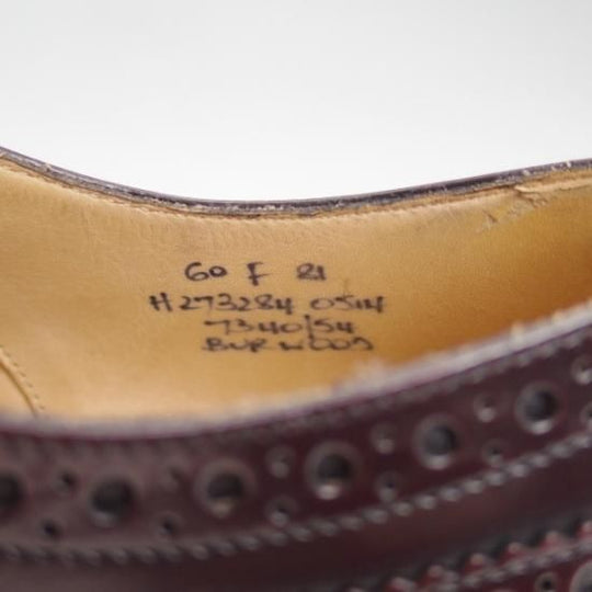 極美品★チャーチ 60F【★バーウッド/BURWOOD】81ラスト/ポリッシュドバインダーカーフ/5都市ロゴ/フルブローグ/Church's★b312