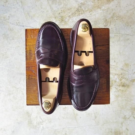 極上★オールデン 7.5D【★コードバン仕様/Stapleton Shoe別注品/986/ヴァンラスト】Van/コインローファー/Alden★b319