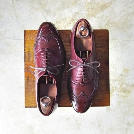 極上★グレンソン UK7.5【★限定/anniversaryモデル/Limited edition】フルブローグ/6324/15/バーガンディー/GRENSON★b321