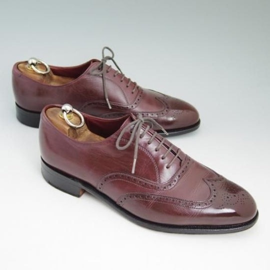 極上★グレンソン UK7.5【★限定/anniversaryモデル/Limited edition】フルブローグ/6324/15/バーガンディー/GRENSON★b321