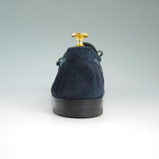 美品★サントーニ SIZE 7.5【★ビームス/BEAMS別注】リボンローファー/タッセル/スエード/Santoni★b324