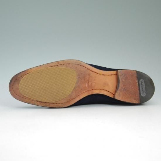 美品★サントーニ SIZE 7.5【★ビームス/BEAMS別注】リボンローファー/タッセル/スエード/Santoni★b324