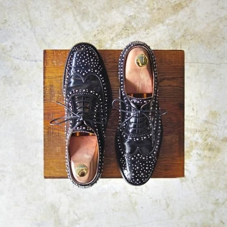 美品★チャーチ(レディース) 24cm/SIZE 37【★BURWOOD MET/バーウッド/スタッズ】ポリッシュドバインダー/ウイングチップ/Church's★b326
