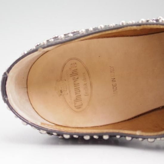 美品★チャーチ(レディース) 24cm/SIZE 37【★BURWOOD MET/バーウッド/スタッズ】ポリッシュドバインダー/ウイングチップ/Church's★b326
