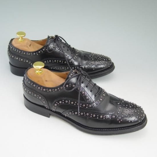 極上★チャーチ(レディース) 23cm/SIZE 36【★BURWOOD MET2/バーウッド/いぶし銀色スタッズ】ROIS CALF/ウイングチップ/Church's★b327