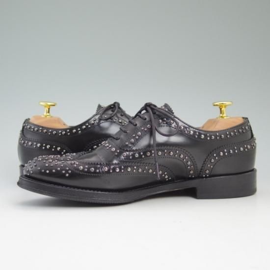 極上★チャーチ(レディース) 23cm/SIZE 36【★BURWOOD MET2/バーウッド/いぶし銀色スタッズ】ROIS CALF/ウイングチップ/Church's★b327