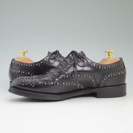 極上★チャーチ(レディース) 23cm/SIZE 36【★BURWOOD MET2/バーウッド/いぶし銀色スタッズ】ROIS CALF/ウイングチップ/Church's★b327