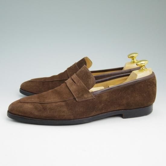 極上★クロケット&ジョーンズ 7E【★メルトン/MERTON】348ラスト/スエード/コインローファー/Crockett&Jones★b338