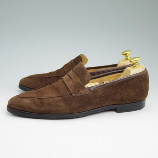 極上★クロケット&ジョーンズ 7E【★メルトン/MERTON】348ラスト/スエード/コインローファー/Crockett&Jones★b338