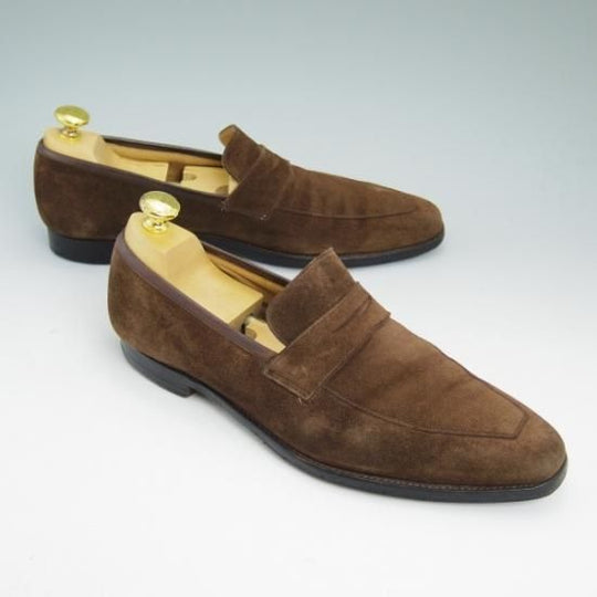 極上★クロケット&ジョーンズ 7E【★メルトン/MERTON】348ラスト/スエード/コインローファー/Crockett&Jones★b338