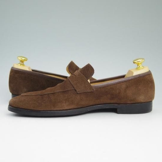 極上★クロケット&ジョーンズ 7E【★メルトン/MERTON】348ラスト/スエード/コインローファー/Crockett&Jones★b338