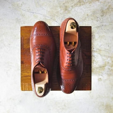 極上★浅草コブラー UK6.5程度 【★オーダー品/ブラックラピド製法】 セミブローグ/The Asakusa Cobbler★b346