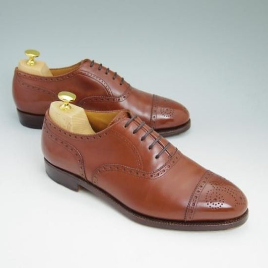 極上★浅草コブラー UK6.5程度 【★オーダー品/ブラックラピド製法】 セミブローグ/The Asakusa Cobbler★b346