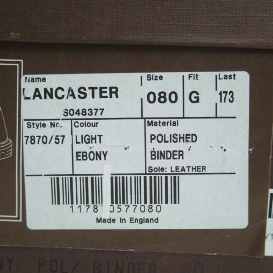 極美品★チャーチ 80G 【★LANCASTER/ランカスター】 173ラスト/ポリッシュドバインダーカーフ/4都市ロゴ/ストレートチップ/Church's★b347