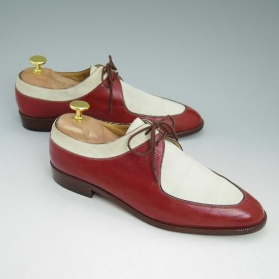 ★(仏)エルメス(レディース) SIZE 37 【★希少!!ビンテージHermes/赤×白 コンビカラー】 Uチップ★b351