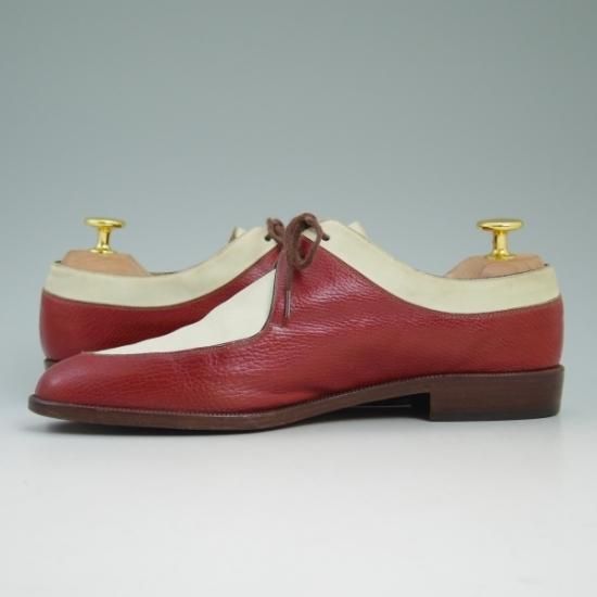 ★(仏)エルメス(レディース) SIZE 37 【★希少!!ビンテージHermes/赤×白 コンビカラー】 Uチップ★b351