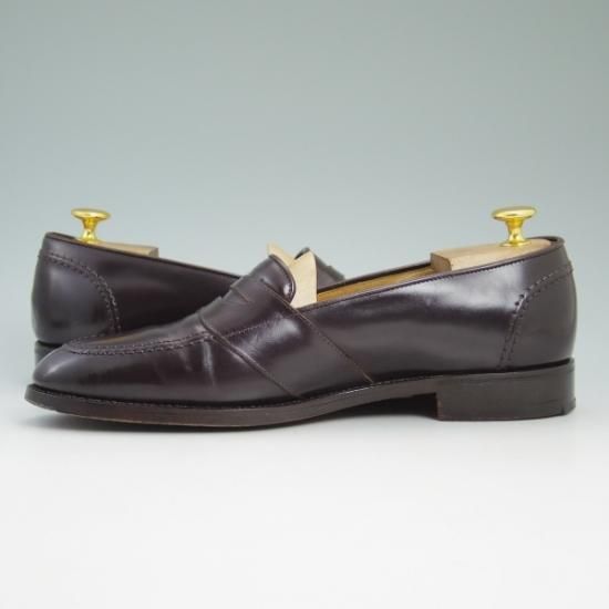 美品★ブルックスブラザーズ 7.5D 【★超希少!!新喜皮革コードバン使用】バーガンディー/コインローファー/BROOKS BROTHERS★b354