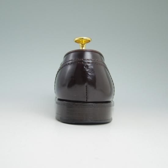 美品★ブルックスブラザーズ 7.5D 【★超希少!!新喜皮革コードバン使用】バーガンディー/コインローファー/BROOKS BROTHERS★b354