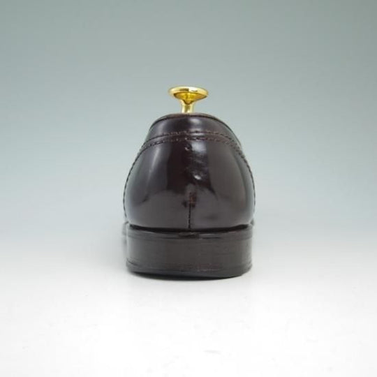 美品★ブルックスブラザーズ 7.5D 【★超希少!!新喜皮革コードバン使用】バーガンディー/コインローファー/BROOKS BROTHERS★b354